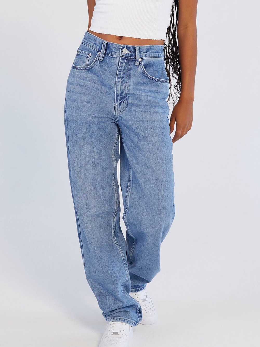 Classic High-Rise Baggy Wide Leg Women's Jeans — Light Blue - Picture 1 of 7